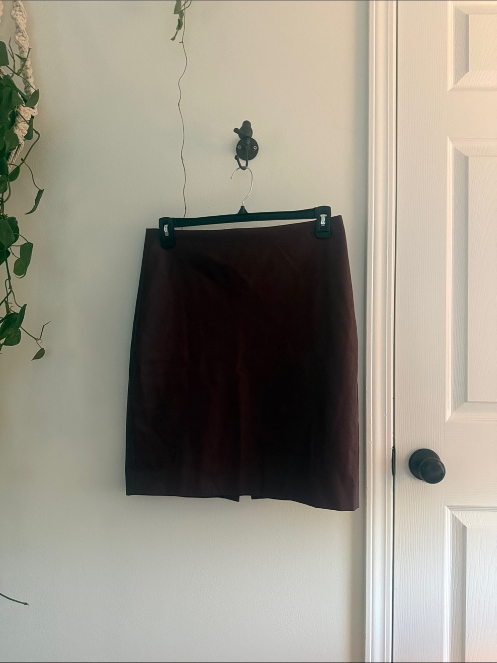 JCrew Wine Faux Leather Skirt